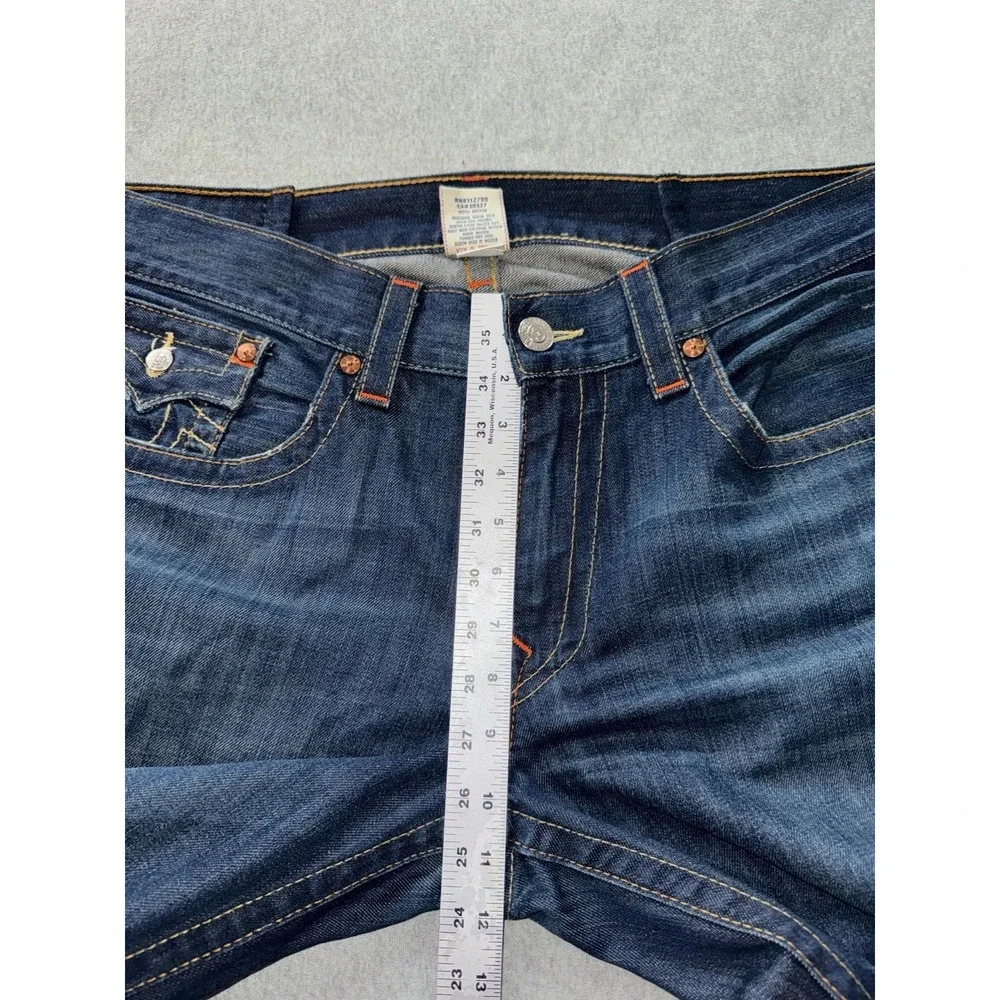 True Religion Joey Jeans Mens Blue Bootcut Dark Wash Denim Size‎ 38